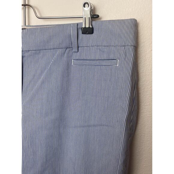 NWT Talbots Perfect Crop Pants Petite Size 16 P Blue White Stripe - Picture 2 of 6